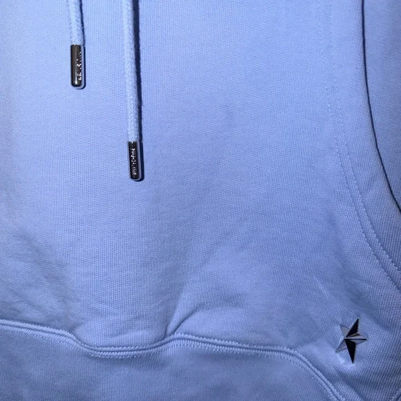 H&M X Mugler Women's Cropped Hoodie in Sky Blue - Picture 3 of 6